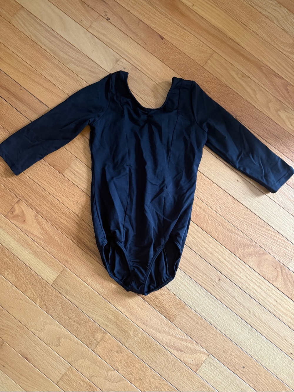 Revolution Black 3/4 Long-Sleeve ballet Leotard